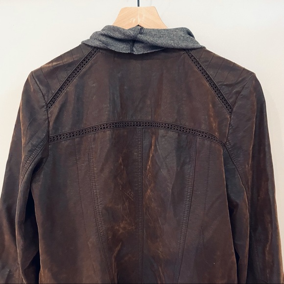 Anthropologie Hei Hei Brown Vegan Leather Jacket - Picture 10 of 13